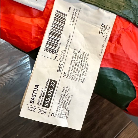 IKEA limited edition Marimekko Bastua Red and Green Designer large Tote bag - Picture 5 of 9